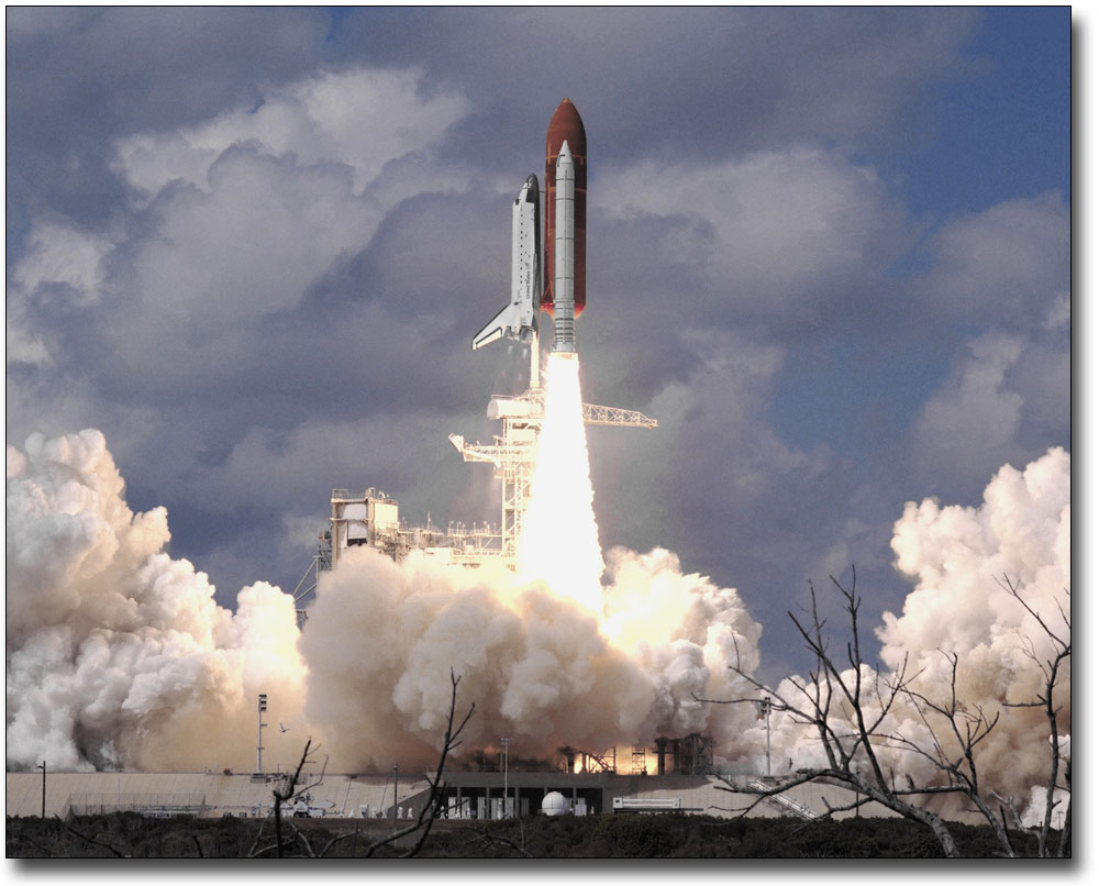 NASA STS-121 DISCOVERY LAUNCH IGNITION 8x10 SILVER HALIDE PHOTO PRINT