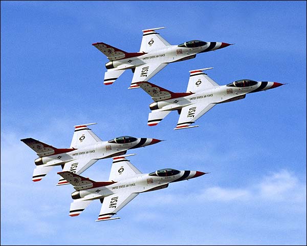 USAF Thunderbirds Banking Formation Photo Print for Sale