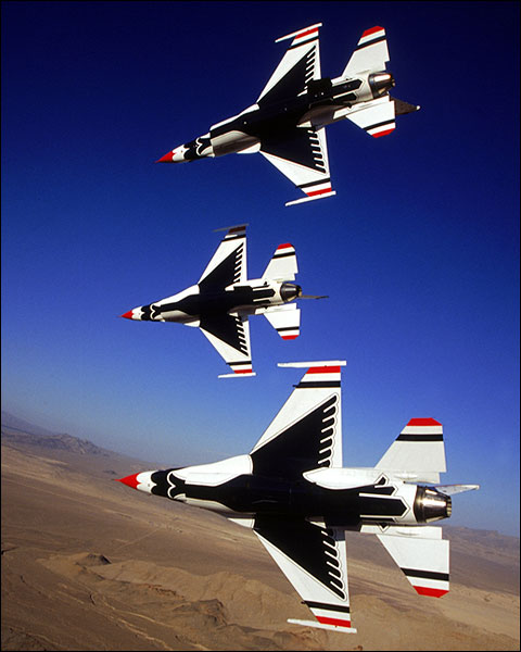 USAF Thunderbirds in Flight View Photo Print for Sale