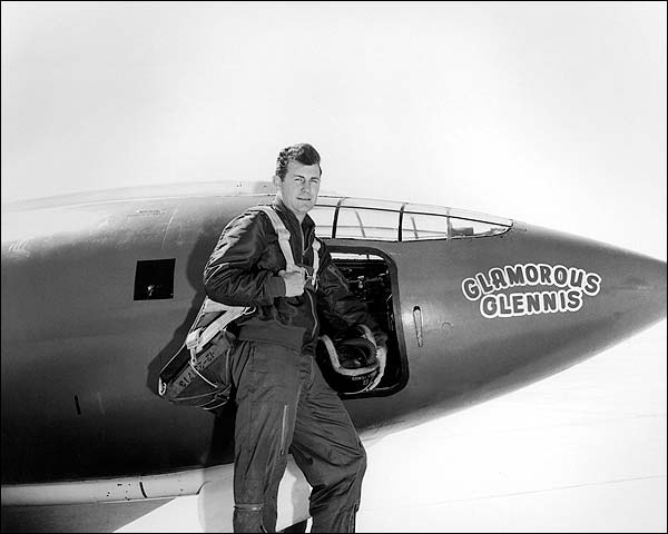 Chuck Yeager w/ Bell X-1 Rocket Plane Photo Print for Sale