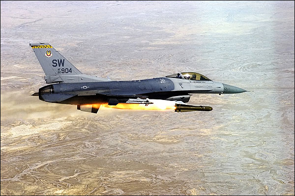 F-16 Falcon Fighter Fires Missile Photo Print for Sale
