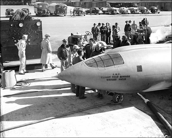 Chuck Yeager w/ Bell X-1 & Ground Crew Photo Print for Sale