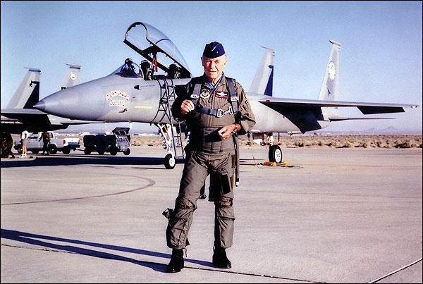 Chuck Yeager w/ F-15 Glamorous Glennis Photo Print for Sale