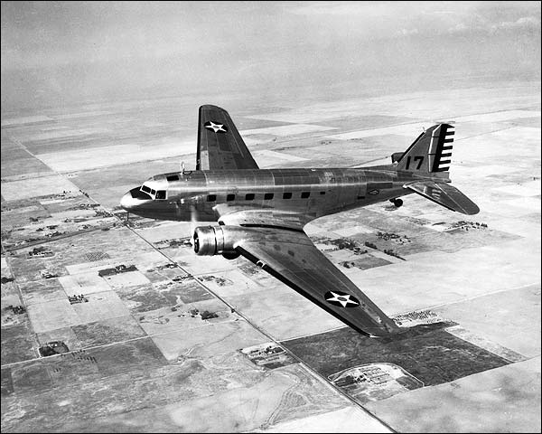 WWII Douglas C-39 Transport in Flight Photo Print for Sale