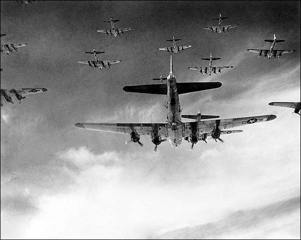 Boeing B-17 398th Bomb Group Formation WWII Photo Print for Sale