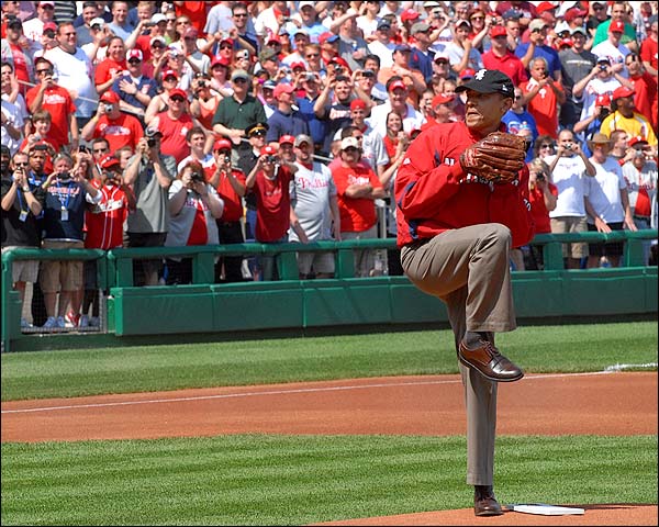 President Obama 'First Pitch' for Washington Nationals Photo Print for Sale