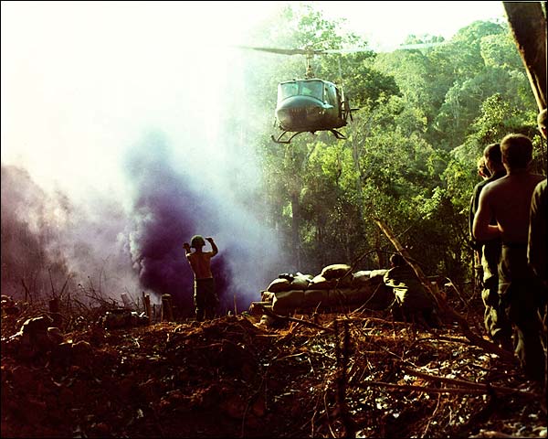 Vietnam War UH-1 Huey Helicopter on Approach Photo Print for Sale
