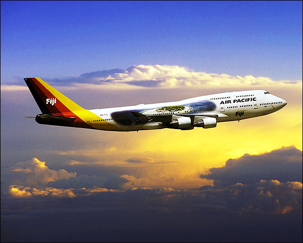Air Pacific Boeing 747-400 in Flight Photo Print for Sale