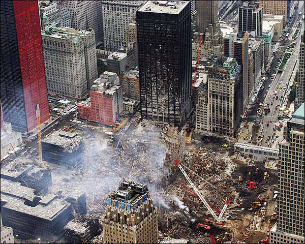 Aerial View of Cleanup 9/11 Photo Print for Sale
