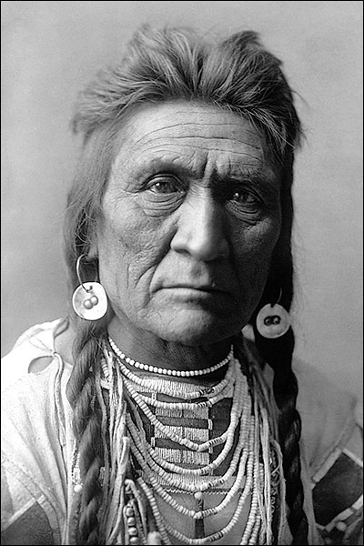 Crow Indian Man Wolf Edward S. Curtis 1908 Photo Print for Sale