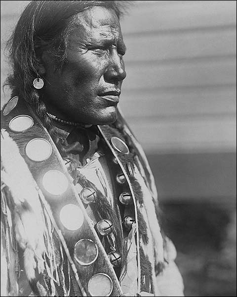Piegan Indian Man Edward S Curtis Portrait Photo Print for Sale