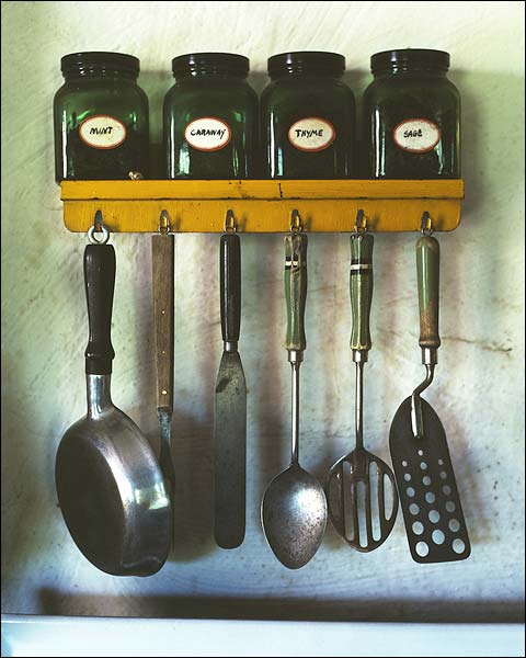 Cooking Utensils & Spices WWII Kitchen FSA Photo Print for Sale