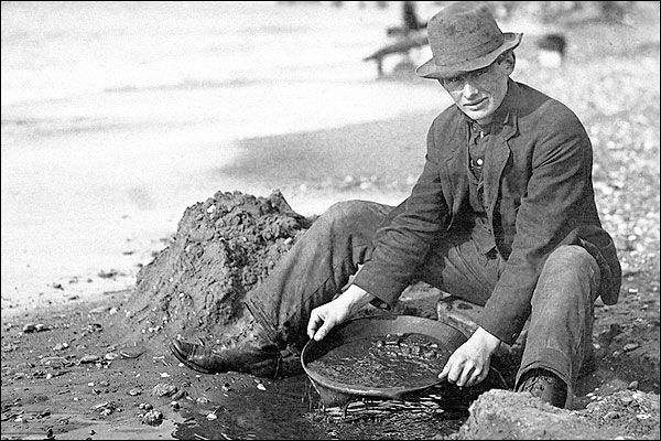 Panning for Gold Nome Beach Alaska 1900 Photo Print for Sale