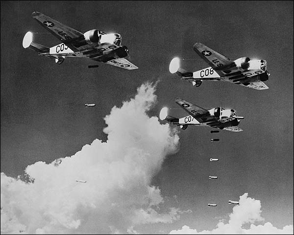 AT-11 Bombers Dropping Bombs 1943 Photo Print for Sale