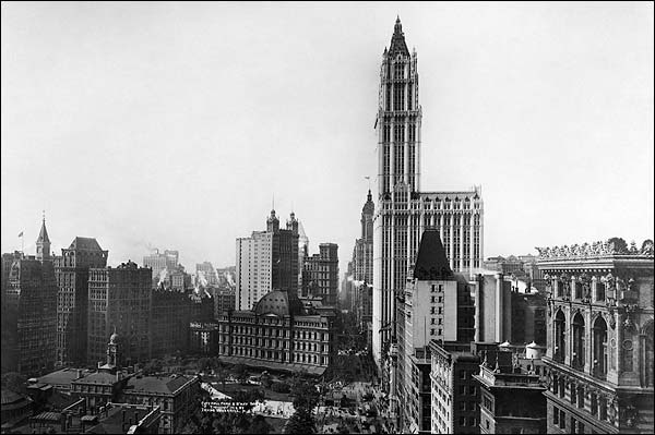 Woolworth Building & City Hall Park, New York City Photo Print for Sale