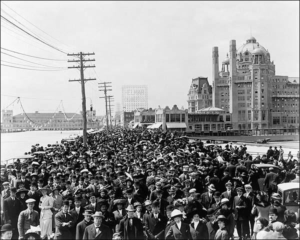 Atlantic City Beach Boardwalk Crowd NJ 1911 Photo Print for Sale