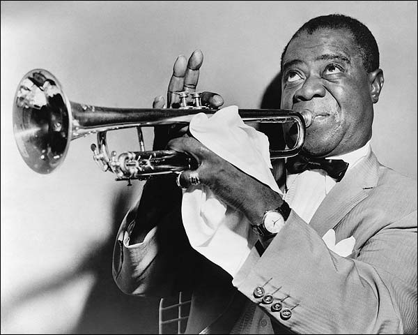 Louis Armstrong Playing Trumpet 1953 Photo Print for Sale
