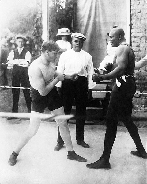 Boxers Marty Cutler Vs Jack Johnson 1914 Photo Print for Sale