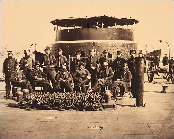 Civil War Officers on Deck of a Union Monitor Ship Photo Print for Sale