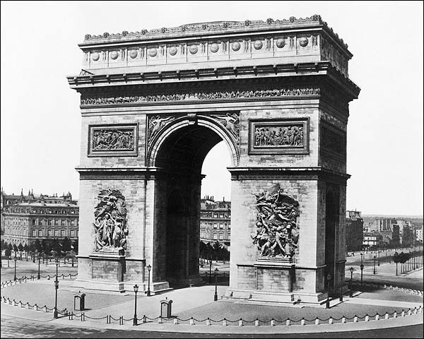 Arc de Triomphe Paris, France 1850 Photo Print for Sale