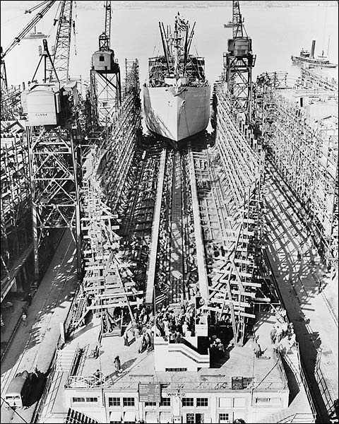Liberty Ship Construction in Baltimore WWII Photo Print for Sale