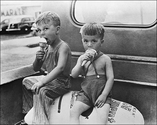 Farm Boys Eating Ice Cream Cones 1941 Photo Print for Sale