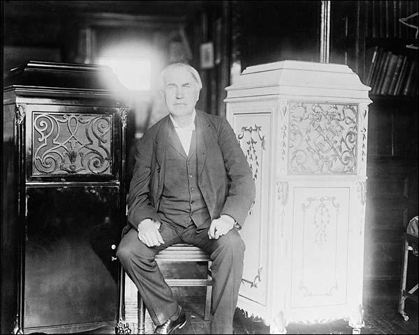 American Inventor Thomas Edison With Phonograph Photo Print for Sale