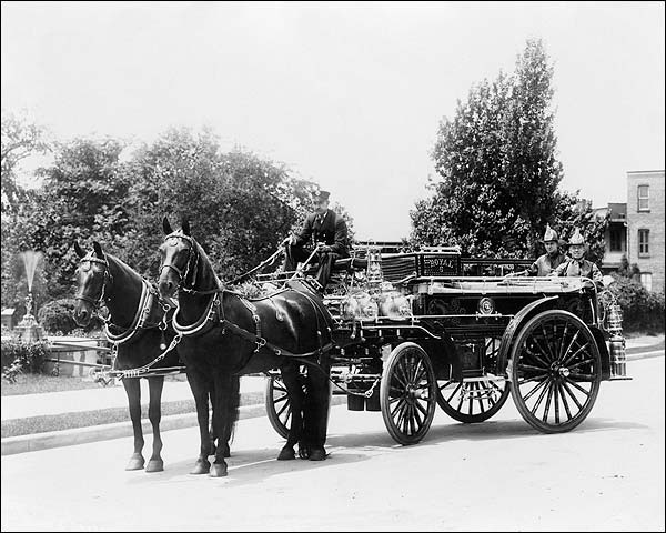 Antique Fire Engine w/ Royal Hose & Nozzle in Pennsylvania Photo Print for Sale