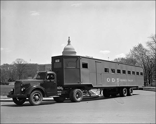 WWII Oversized Bus Trailer for War Workers Photo Print for Sale