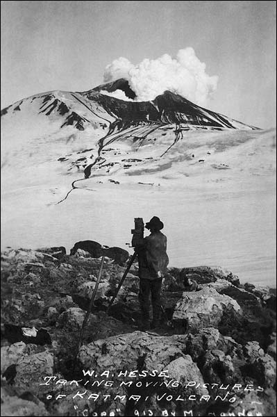 Photographer at Mount Katmai Volcano Alaska 1913 Photo Print for Sale