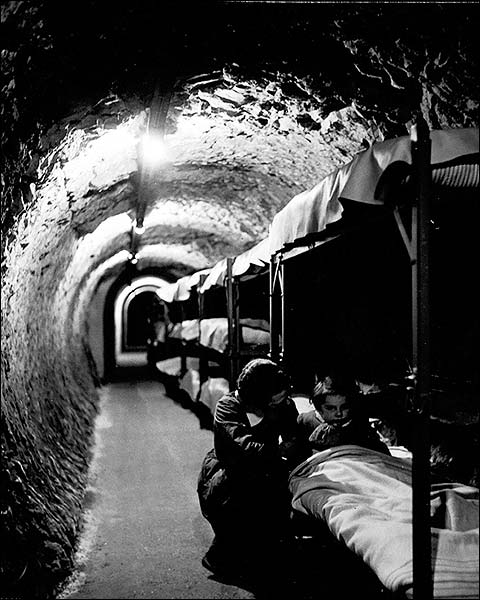 WWII Subway Tunnel Shelter, 1940s England Photo Print for Sale