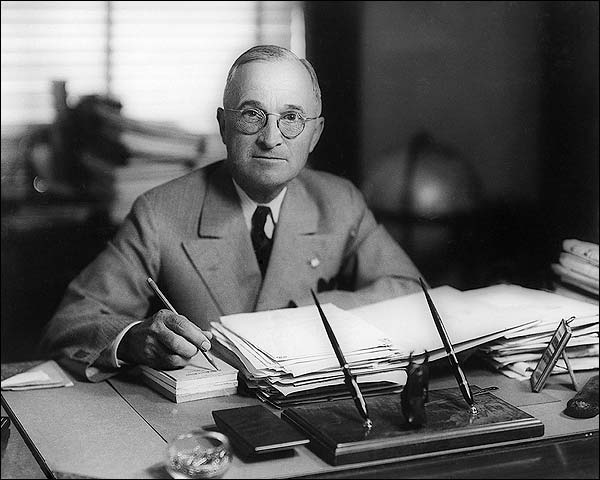 President Harry Truman at Desk Photo Print for Sale