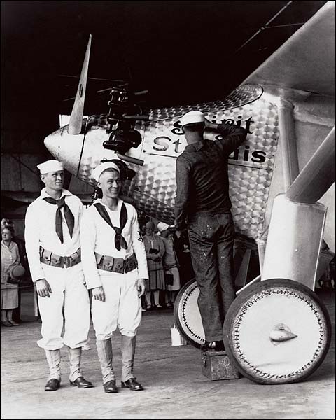 Spirit of St. Louis Airplane & Sailors 1927 Photo Print for Sale