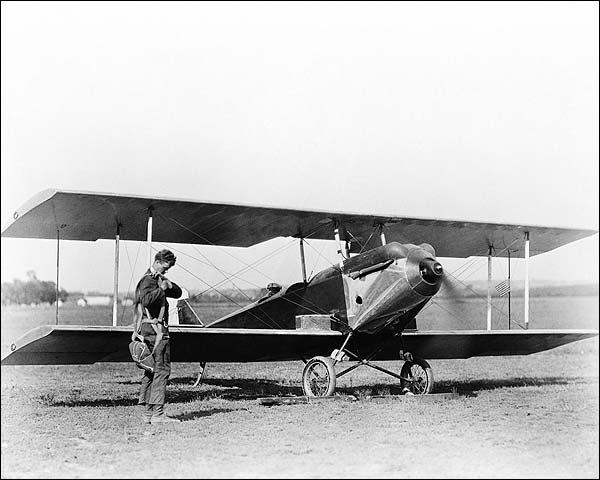 Charles Lindbergh & Sergeant Bell Biplane Photo Print for Sale