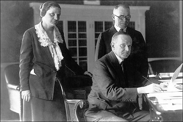 President Calvin Coolidge at Desk Photo Print for Sale