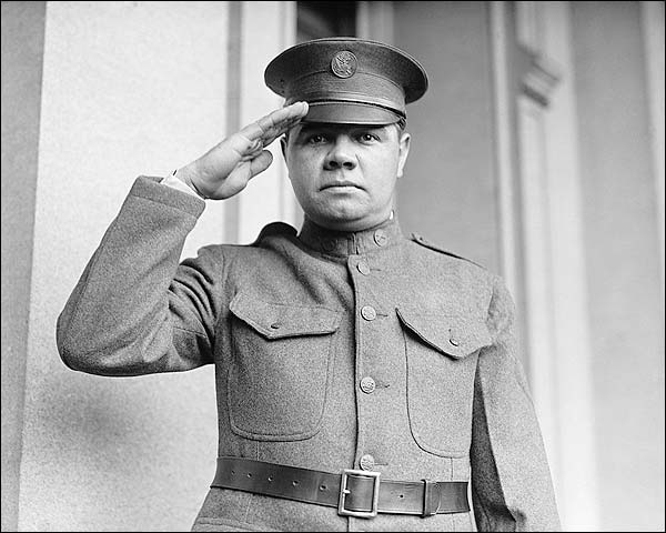 Babe Ruth in National Guard Uniform Photo Print for Sale