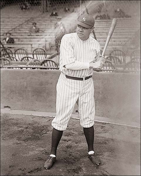Babe Ruth w/ Bat New York Yankees Photo Print for Sale