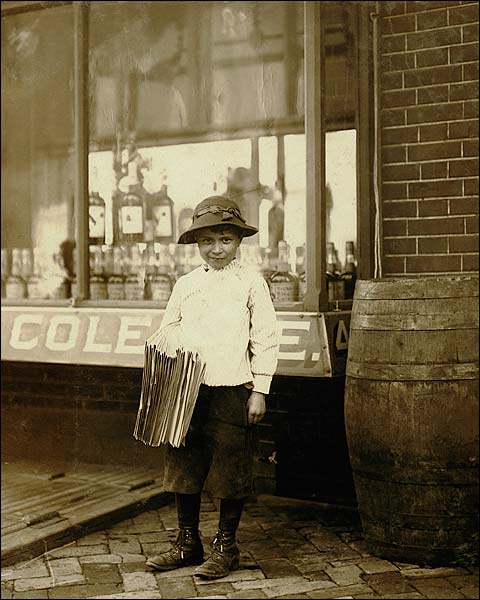 9 Year-Old Newsboy 1910 Photo Print for Sale