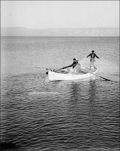 Fishermen on the Sea of Galilee 1939 Photo Print for Sale