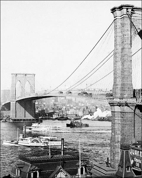 Brooklyn Bridge in New York City 1901 Photo Print for Sale