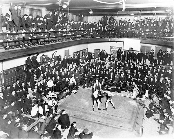 1920s Boxing Exhibition at a YMCA Photo Print for Sale