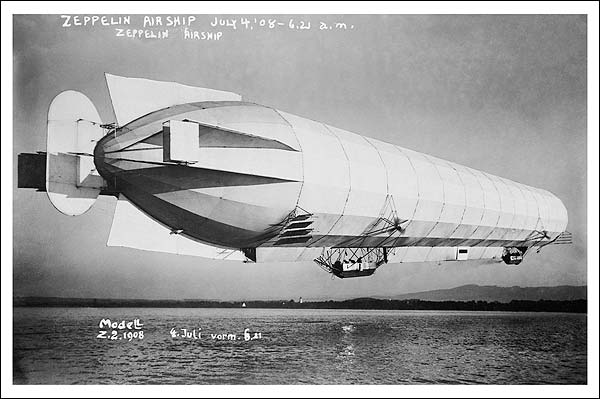 Zeppelin Blimp / Airship Takeoff 1908 Photo Print for Sale