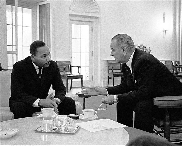 Lyndon Johnson & Martin Luther King, Jr. Photo Print for Sale