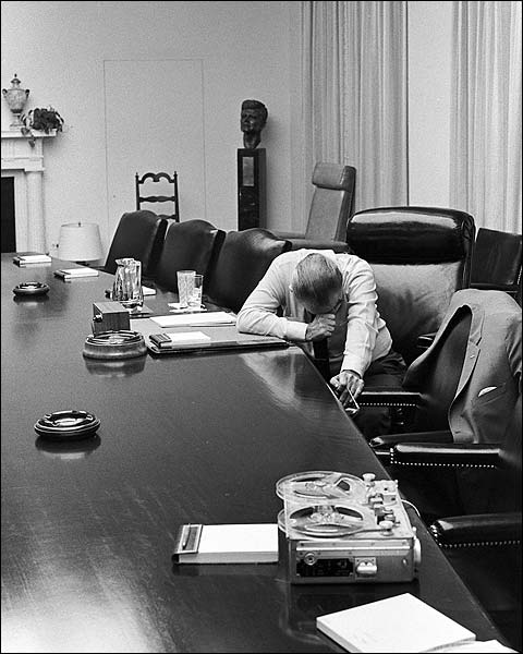 Pres. Lyndon Johnson Troubled by Vietnam Photo Print for Sale