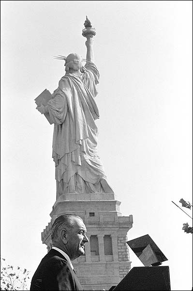 President Lyndon Johnson Statue of Liberty Photo Print for Sale