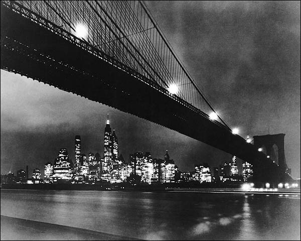 Brooklyn Bridge at Night, New York City NYC Photo Print for Sale