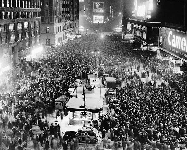 Times Square New Years Eve 1949 in NYC Photo Print for Sale