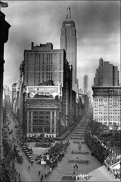 5th Avenue Parade & Empire State Building Photo Print for Sale