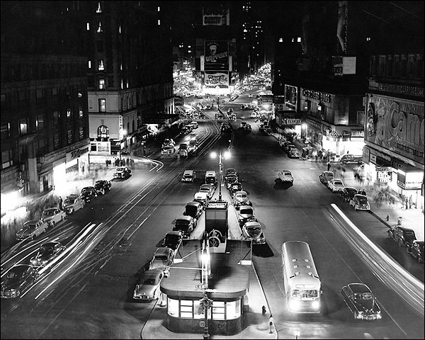 Times Square during Brownout, New York 1950 Photo Print for Sale