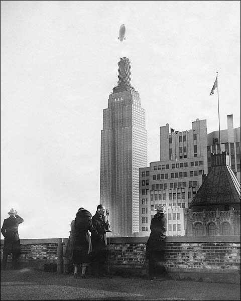 J-4 Navy Blimp & Empire State Building, NYC Photo Print for Sale